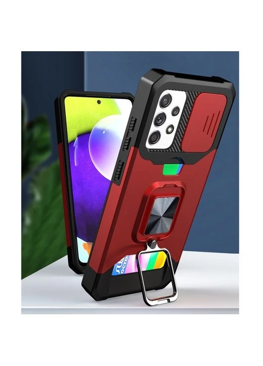 Протиударний чохол бампер Defender Ring з підставкою для Samsung Galaxy A02S (2021) A025 Blue SHIELD (389158988)