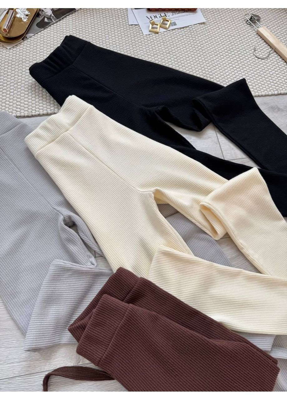 Молочные демисезонные женские леггинсы No Brand