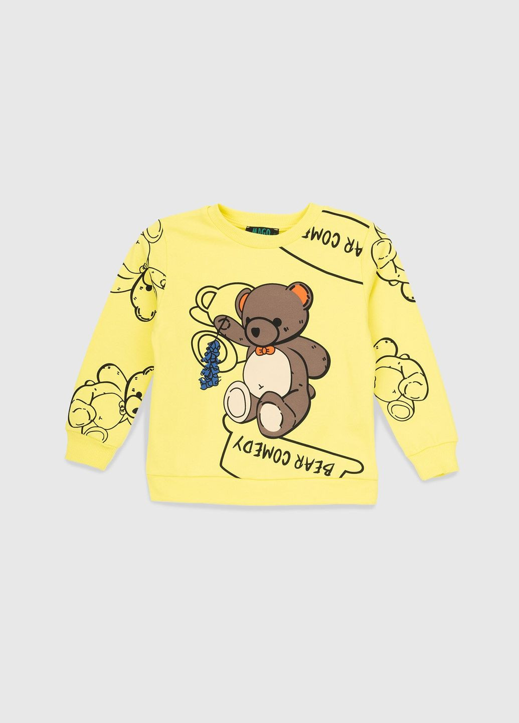 Mago свитшот с принтом для мальчика 244175 74 см желтый (2000989907596w) shop (2000989907596) желтый повседневный