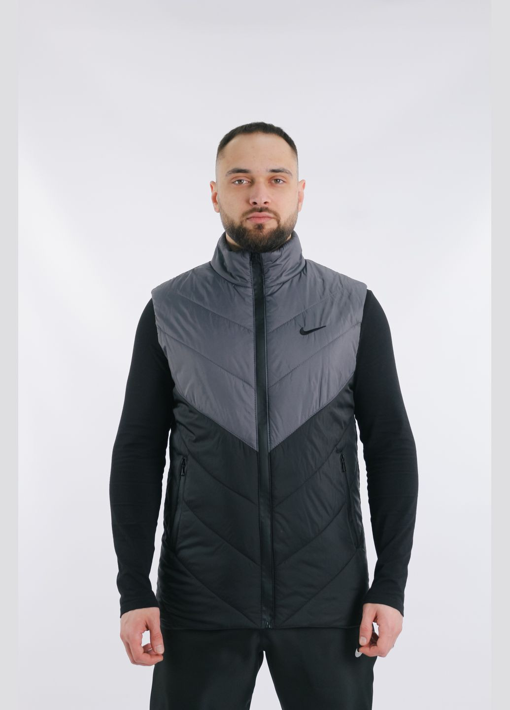 Жилетка чоловіча "Clip" сіро-чорна No Brand (315493343)