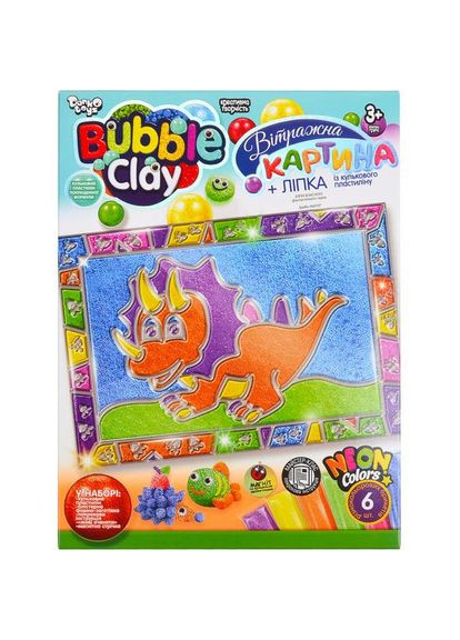 Набір для творчості "BUBBLE CLAY Вітражна картина" BBC02U Динозавр Вид 1 Danko Toys (292709013)