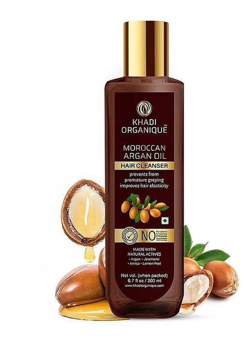 Натуральний безсульфатний шампунь "Марокканська арганова олія" Moroccan Argan Oil Hair Cleanser 200ml (873863-31155236) Khadi Organique (368743971)