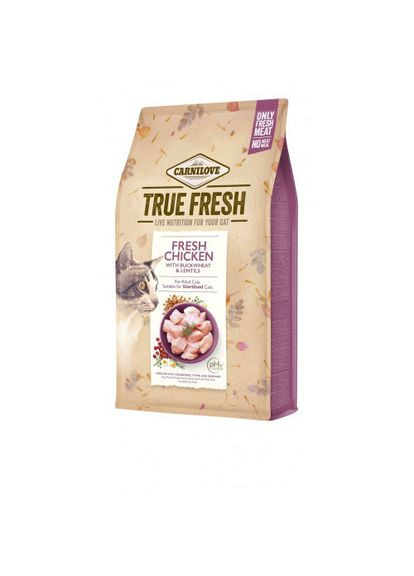 Сухой корм True Fresh Cat для взрослых кошек, с курицей, 340 г Carnilove (322875079)