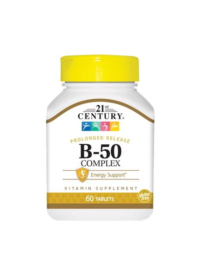 Витамины и минералы Vitamin B-50 Complex, 60 таблеток 21st Century (322294088)