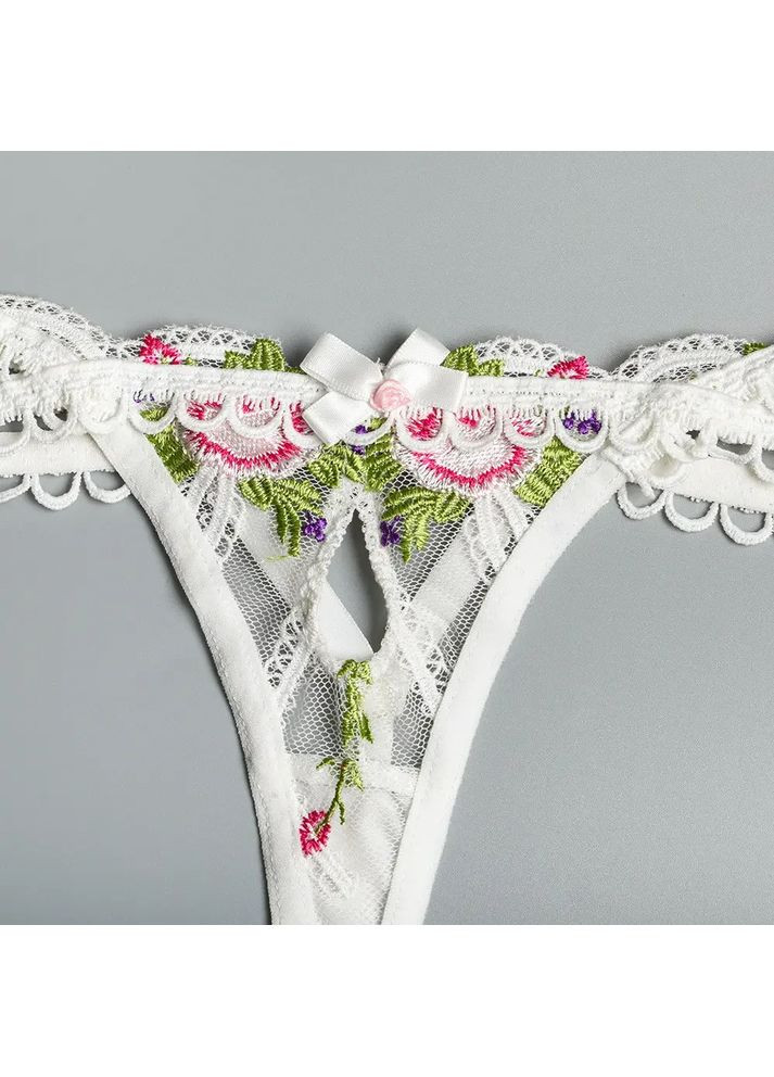 Білий демісезонний комплект нижньої білизни. жіночий комплект спідньой білизни з вишивкой. ссексуальна жіноча білизна для секса No Brand