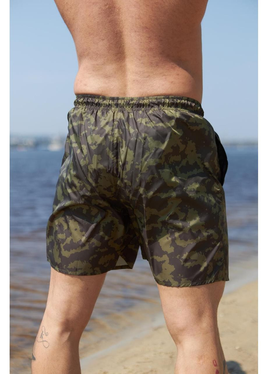 Мужские зеленые пляжные мужские пляжные шорты, быстросохнущие, камуфляжные, летние, спортивные, легкие для купания и просто отдыха Intruder