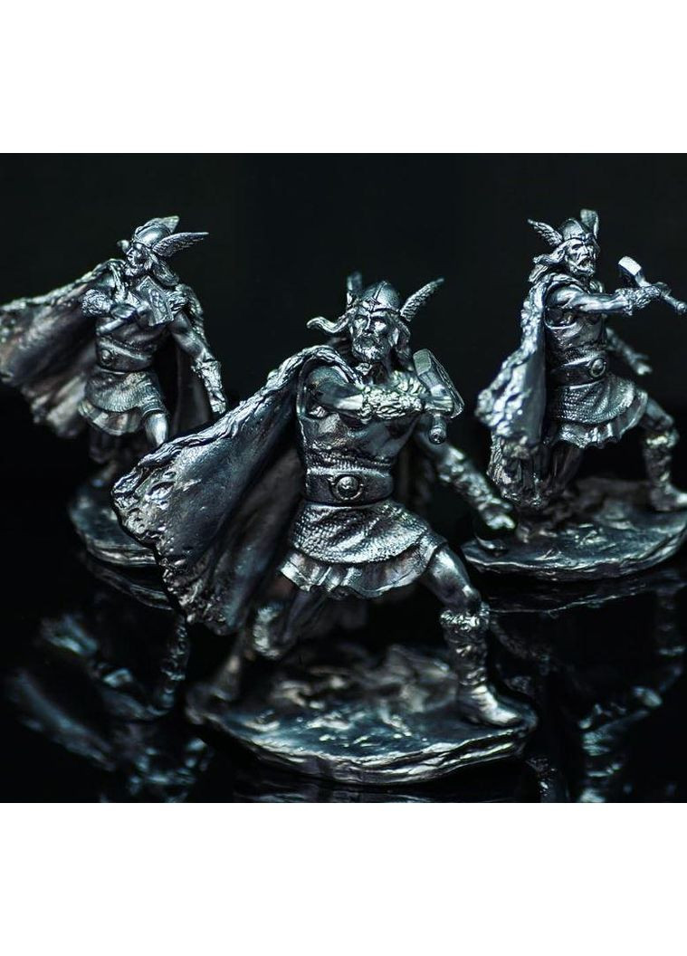 Статуэтка коллекционная Бог Громовержец Тор 6,5 см фигурка из металла и олова, декор интерьер антиквариат Artfactory (361859045)