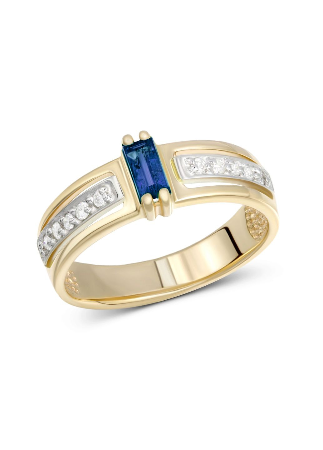 Кольцо с сапфиром и бриллиантами в сочетании белого и розового золота 1-209 399 Zarina (333833672)