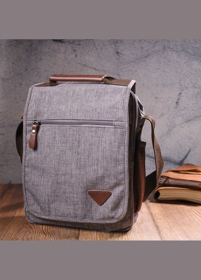 Сумка мужская через плечо из текстиля 21263 Серая Vintage (302009233)