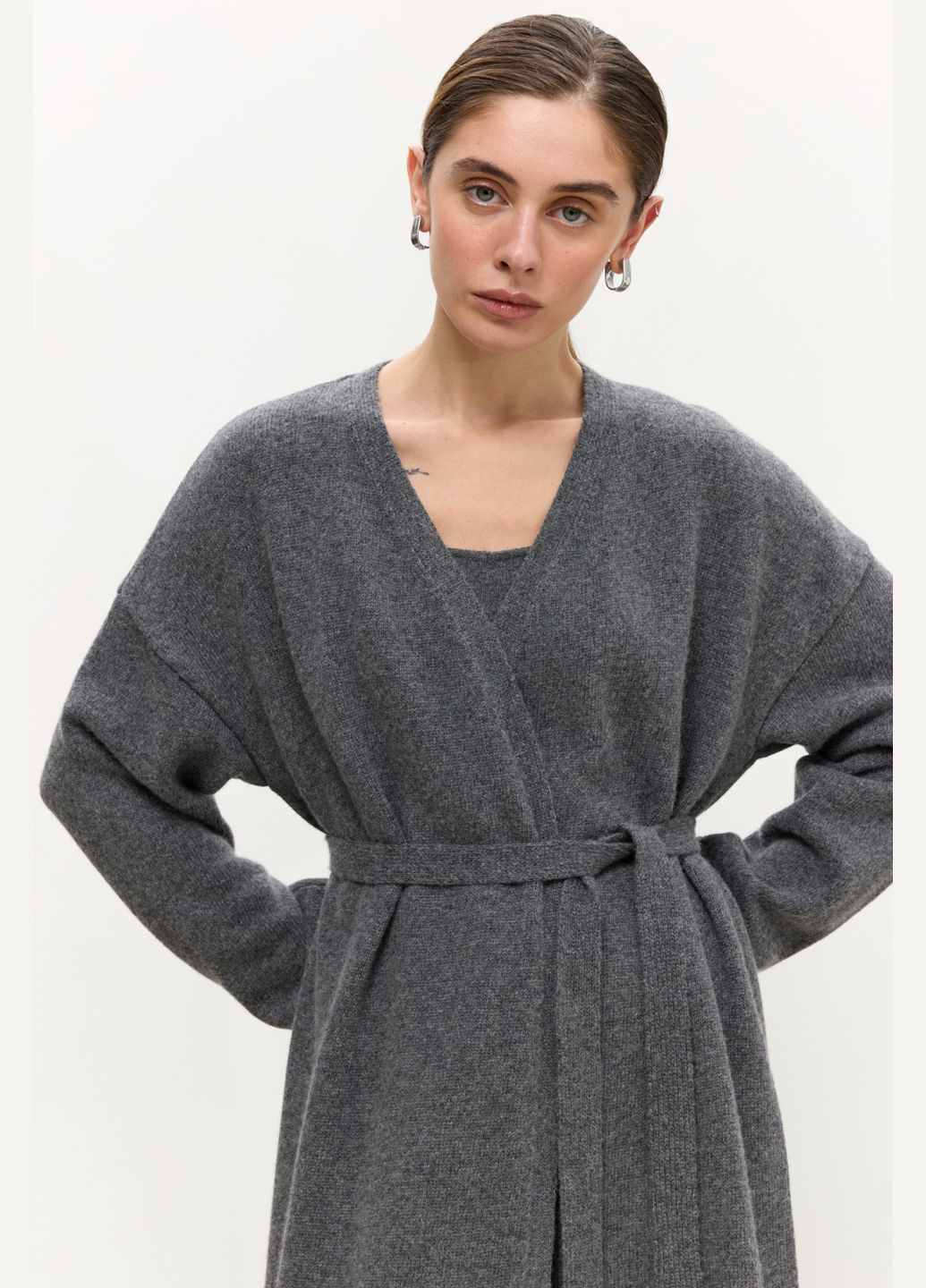 Кардиган максі із додаванням вовни ягняти 2084 Papaya (311511955)