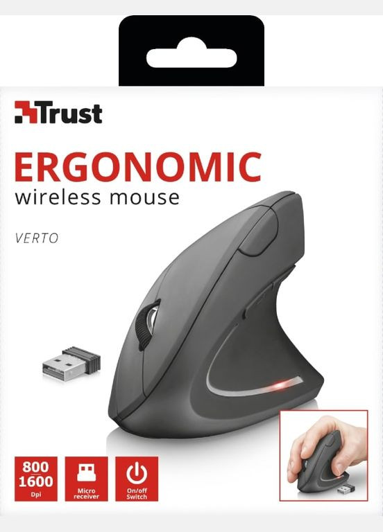 Миша Verto Ergonomic WL BLACk Trust (314775188)