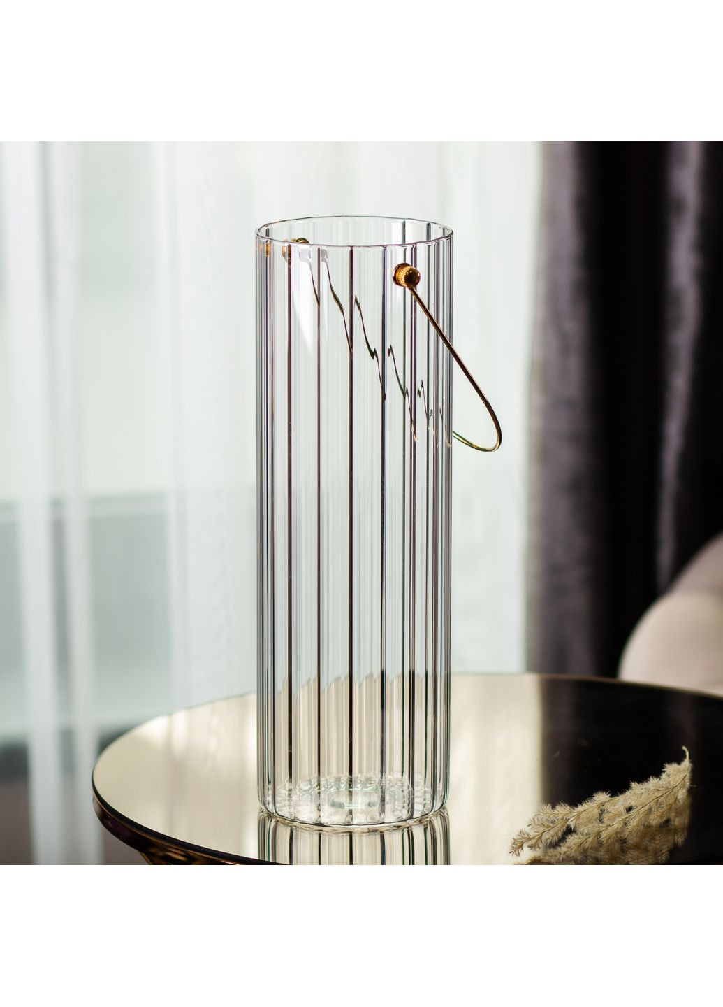 Ваза для квітів Clear скляна 29.5 см прозора HP-1726 Yiwu (351361346)