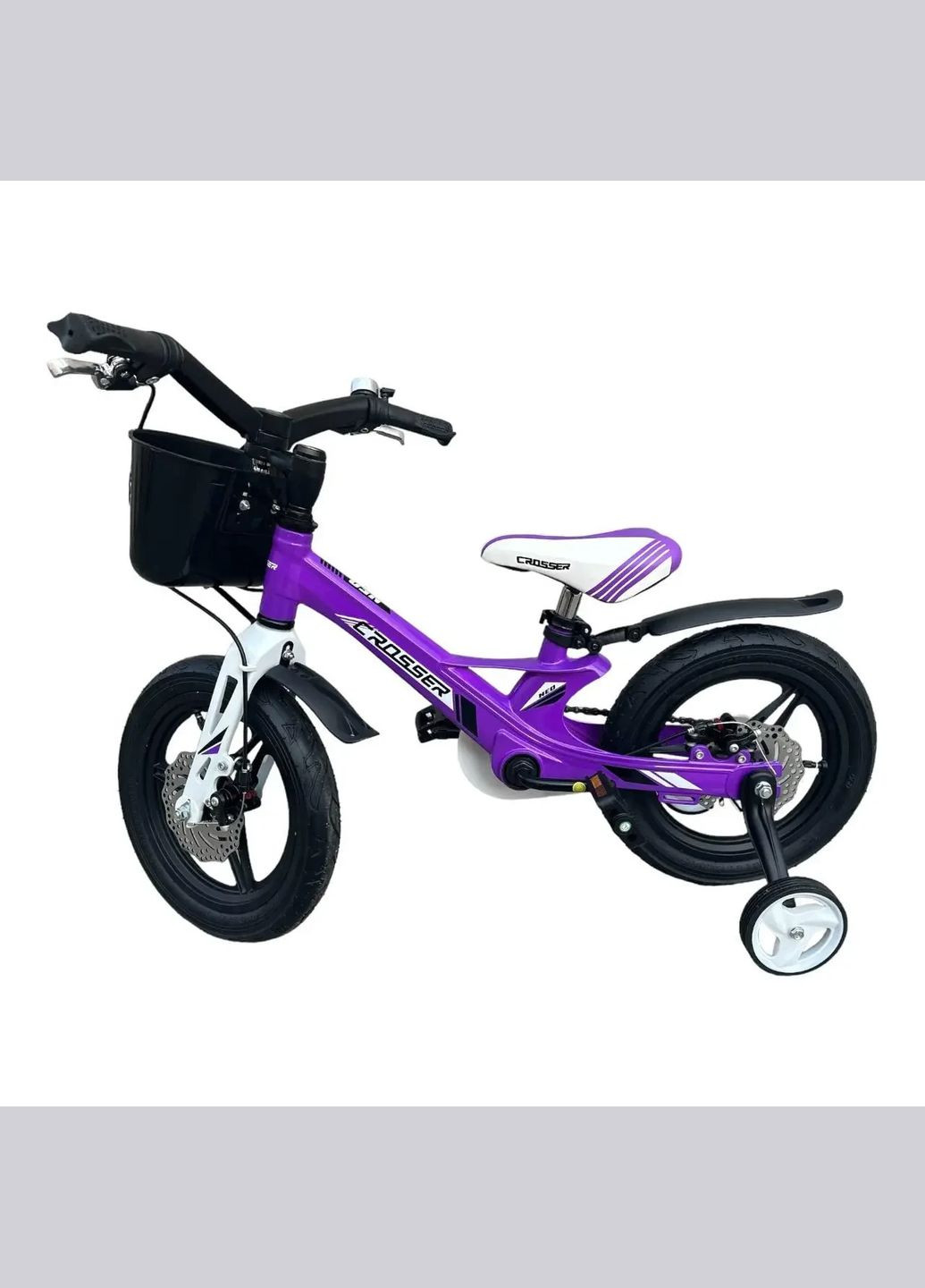 Фиолетовый велосипед 16 дюймов со складным рулем и магниевой рамой для девочек Crosser (322924730)