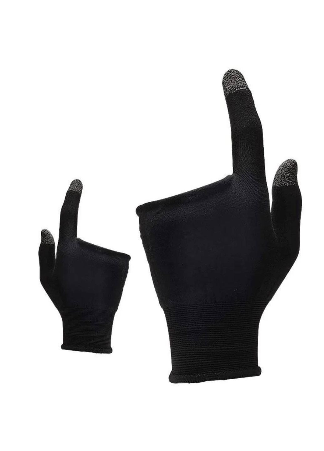 Сенсорні рукавички напальчники для ігор на смартфоні кіберспорту Pubg Mobile CoD Free Fire 2 штуки Чорний Captain (341533966)