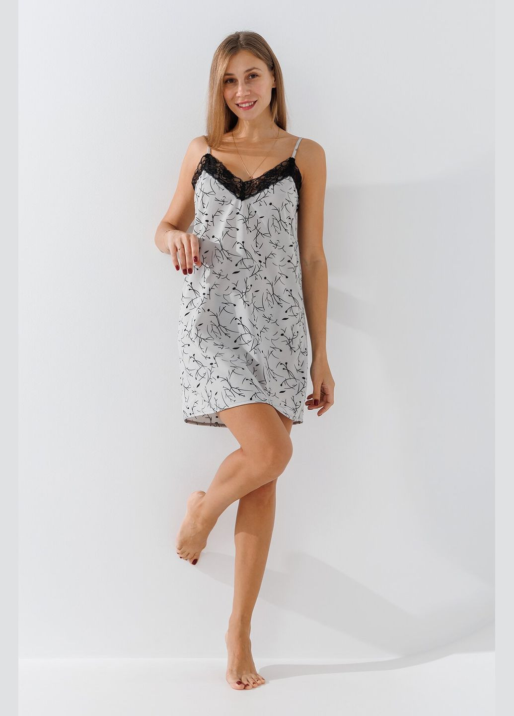 Ночная рубашка женская F50155 Серый shop (2000990817891) Fleri (316021192)