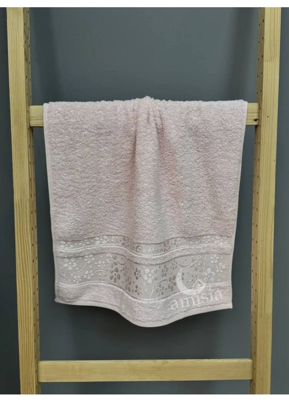 Махровый набор турецких полотенец Vip Coton "Нежность" Cestepe цветочный розово-лиловый