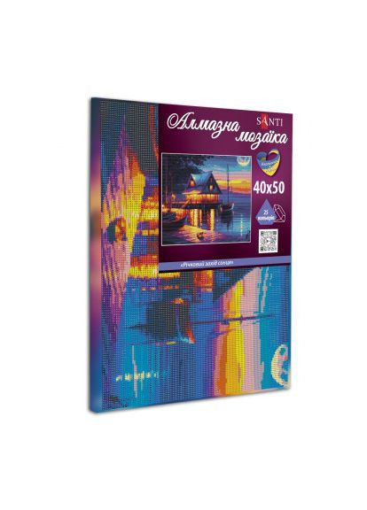 Картина по номерам Речной закат 40*50 см алмазная мозаика (954717) Santi Річковий захід сонця 40*50 см алмазна мозаїка (366158345)
