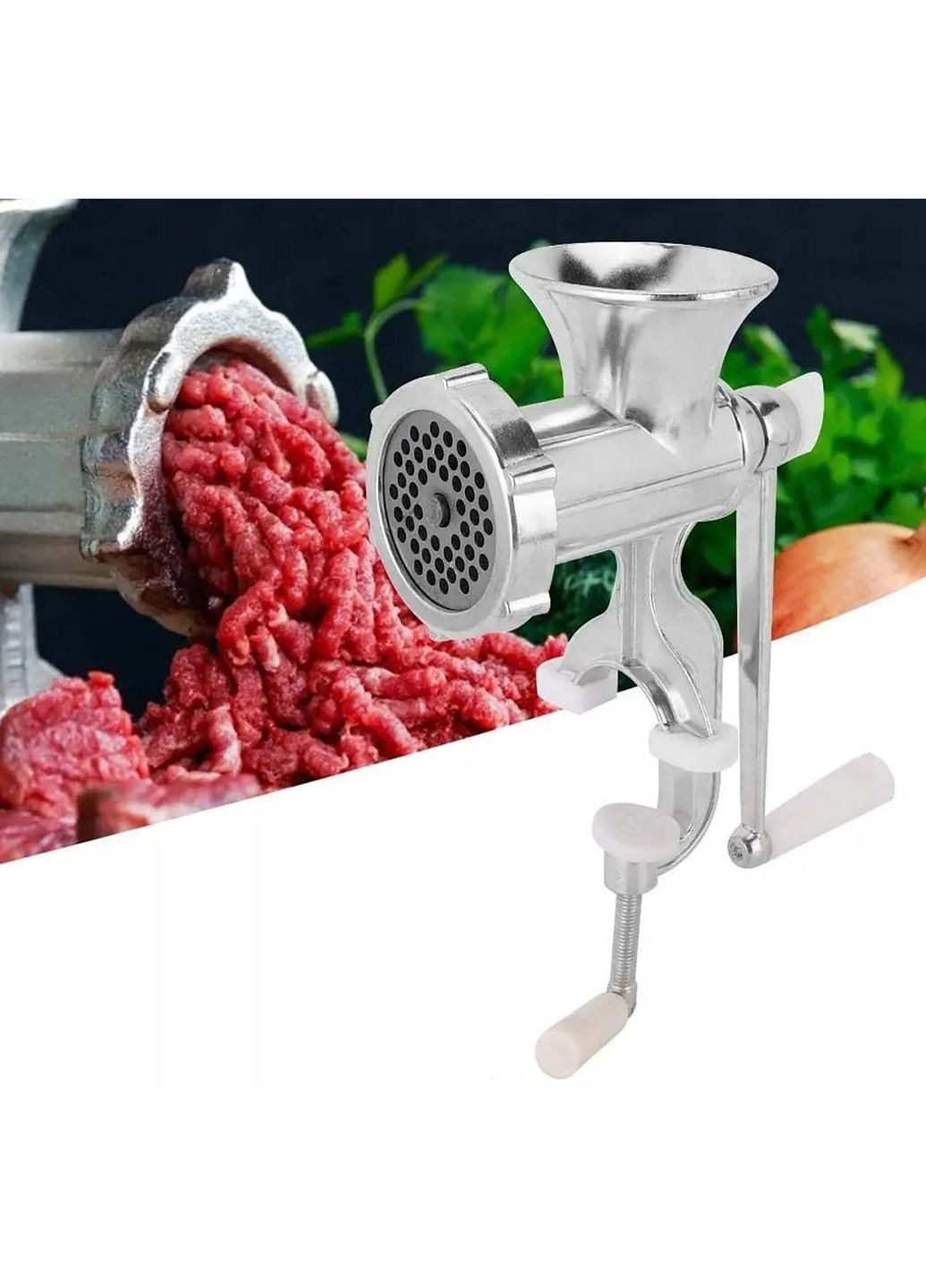 Мясорубка ручная механическая в коробке из литого алюминия 24х16х8.5 см (Ø отверстий в решётке 4 мм ) Zauberg (332786759)