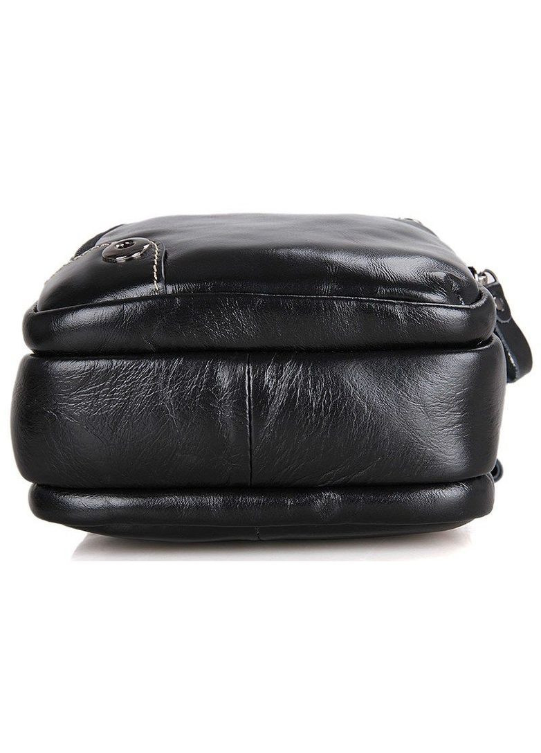 Сумка планшет через плече для документів та для телефону чоловіча з натуральної шкіри маленька Чорний 37152 Vintage (353690028)