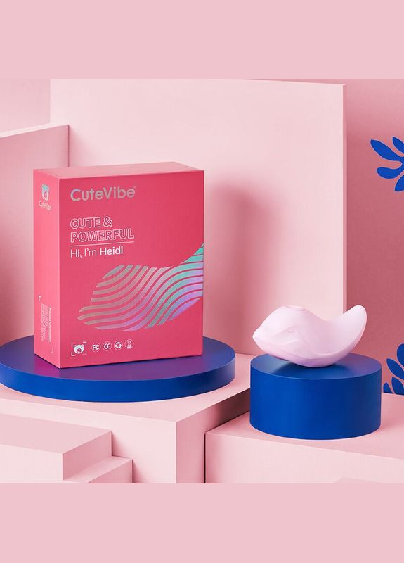 Вібратор та вакуумний стимулятор Heidi Pink CuteVibe (335387842)