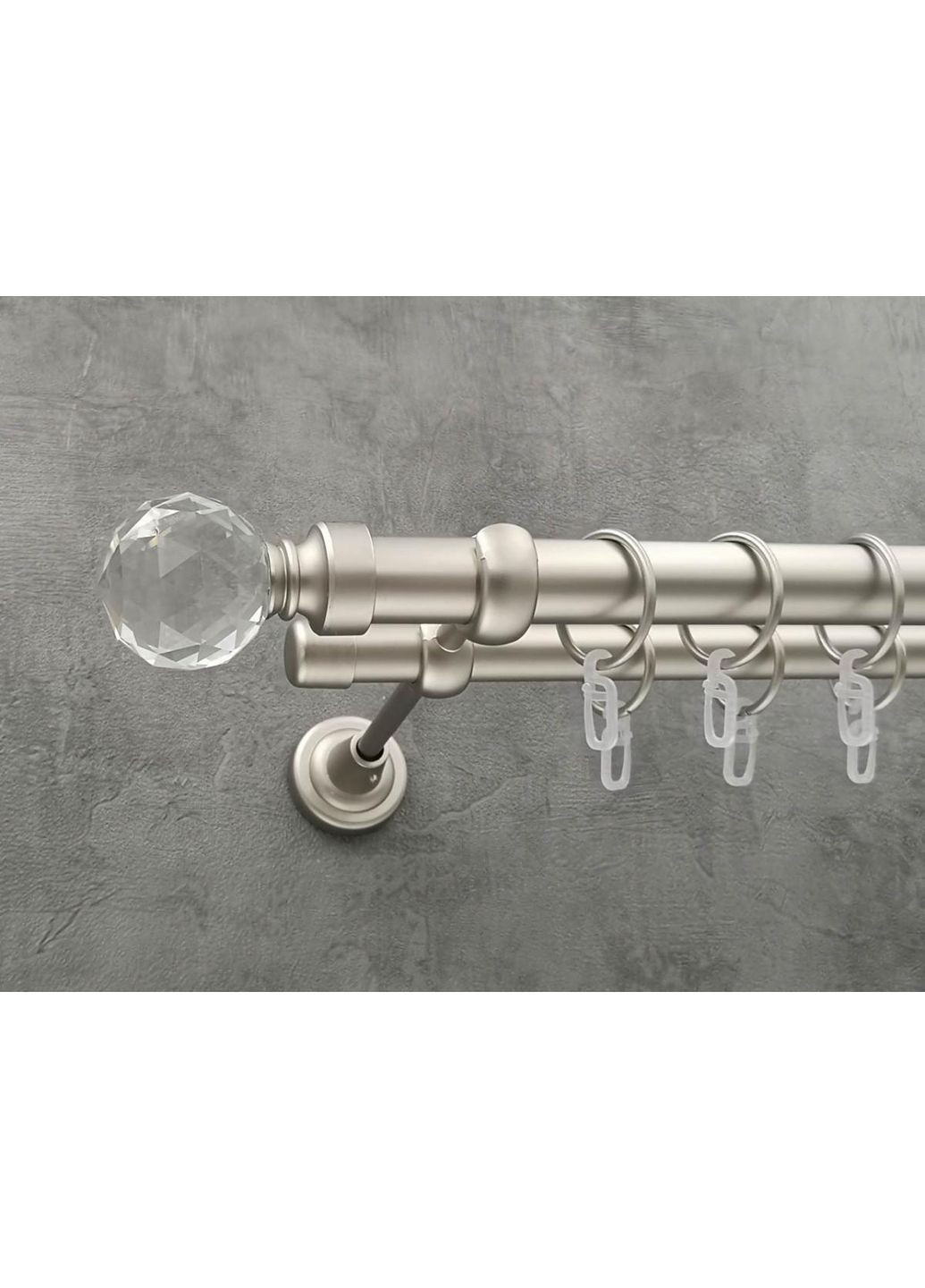 Карниз Люмиера гладкая штанга двойной открытый 25/19 мм 160 см Сатин Quadrum (352781474)