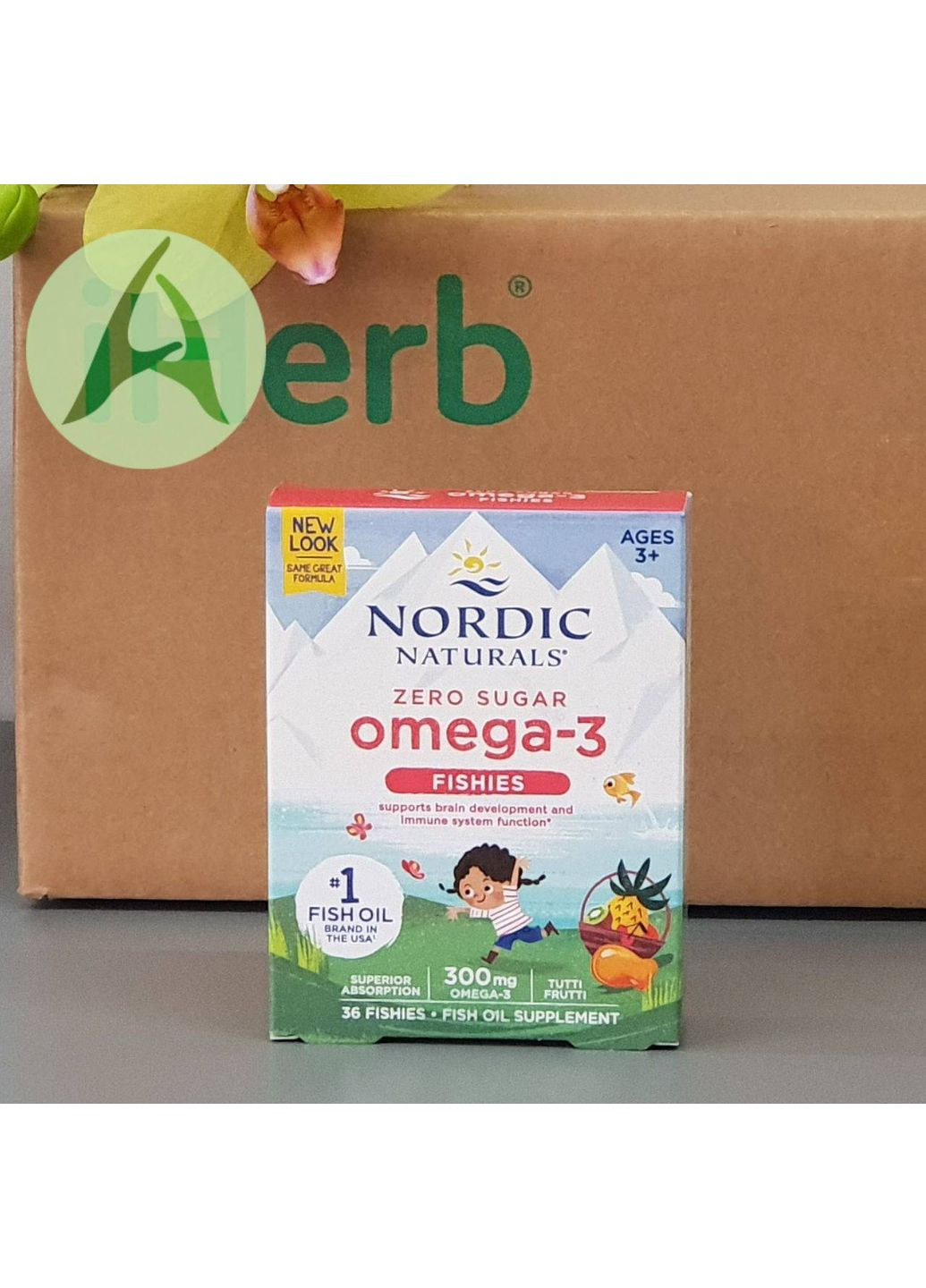 Рыбки с омега-3, для детей от 3 лет, тутти фрутти, 300 мг, 36 рыбок Nordic Naturals (361858783)
