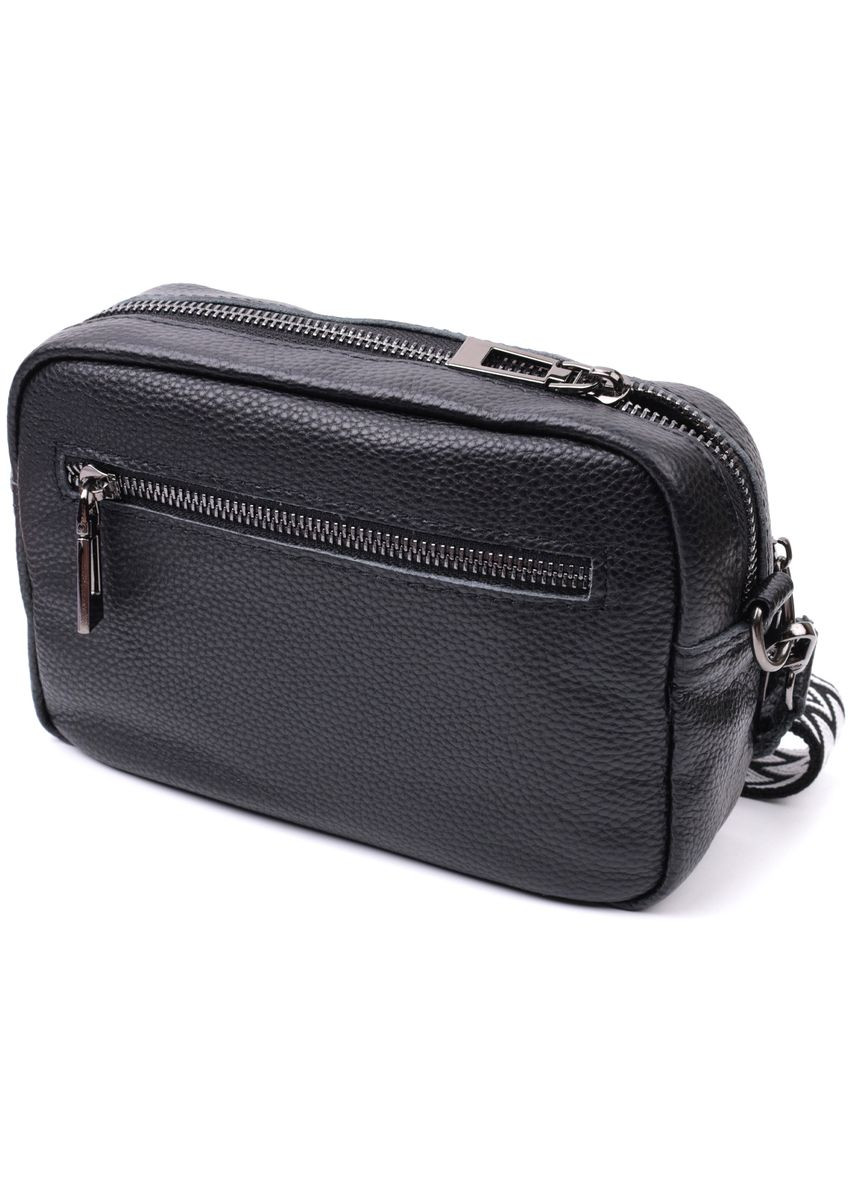 Сумка кроссбоди с широким ремнем через плечо женская в классическом цвете с накладным карманом из натуральной Vintage (329198833)