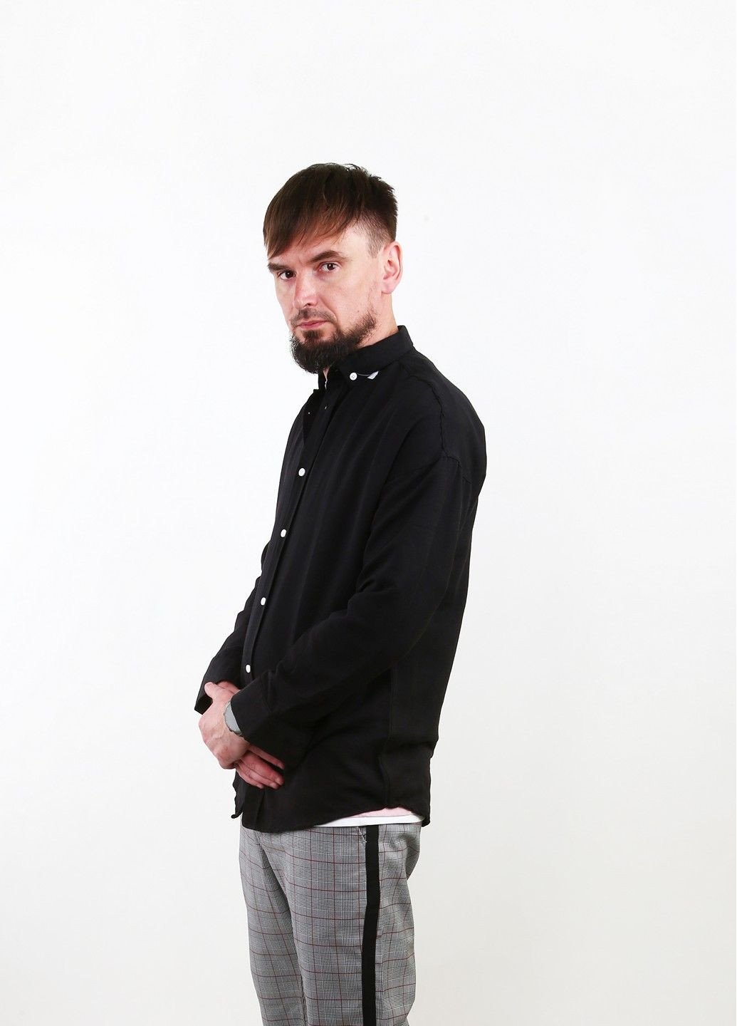 Черная рубашка однотонная Mtp