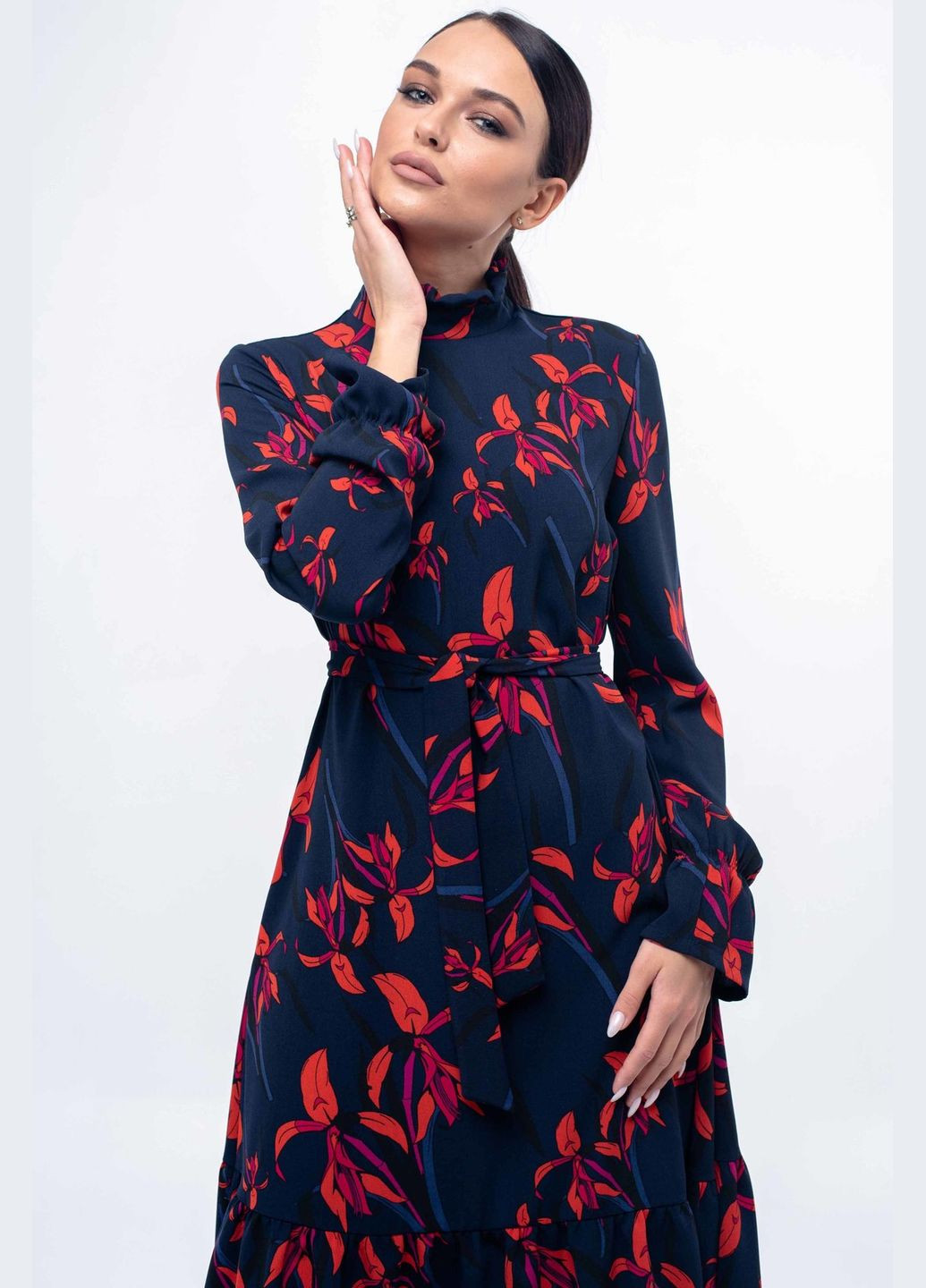 Темно-синее кэжуал платье ри мари рут пл 10.2-09/19 силуэтная, с пышной юбкой RiMari