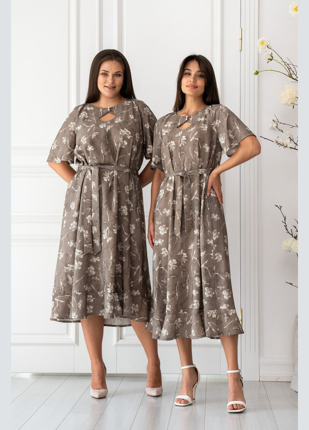 Серое повседневный платье с коротким рукавом аирин-лето (ск 1125) RiMari