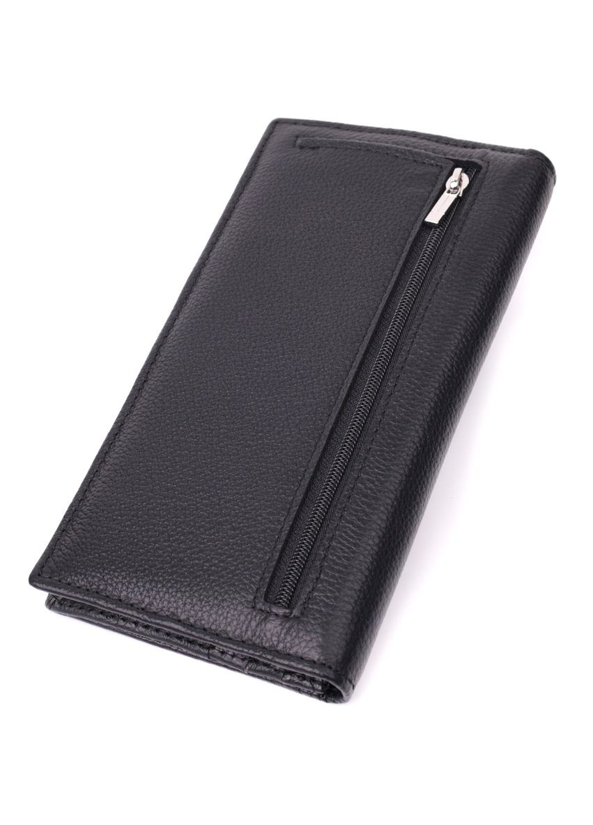 Женский кошелек на магнитах из натуральной кожи с монетницей 22538 Черный st leather (306881371)