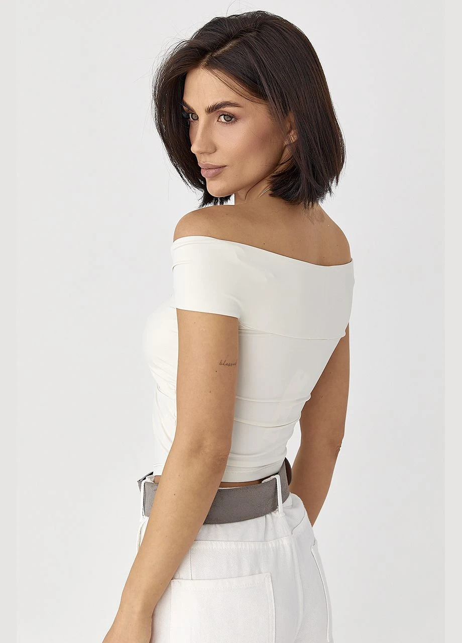 Эластичный топ с переплетением Lurex (324828127)