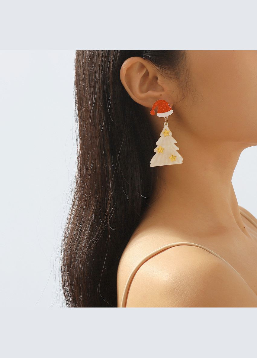 Новогодние длинные серьги елки гвозди (12-276) No Brand (314931044)