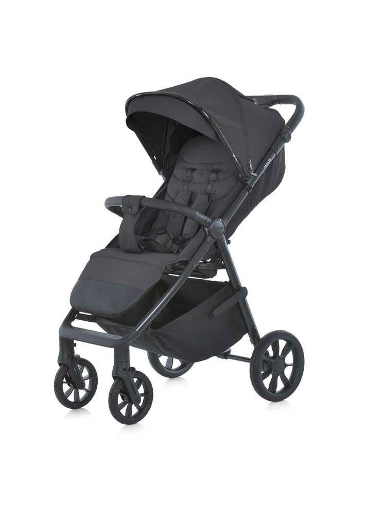 Прогулянкова коляска з регульованою ручкою, алюмінієвою рамою, москитною сіткою та дощовиком, чорний колір (ME 1182 MALTA Black El Camino (326740364)