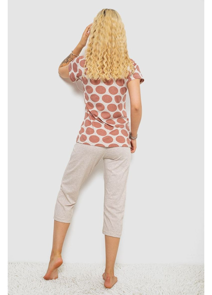 Бежева всесезон піжама жіноча, колір бежевий, 243r19018 Isik