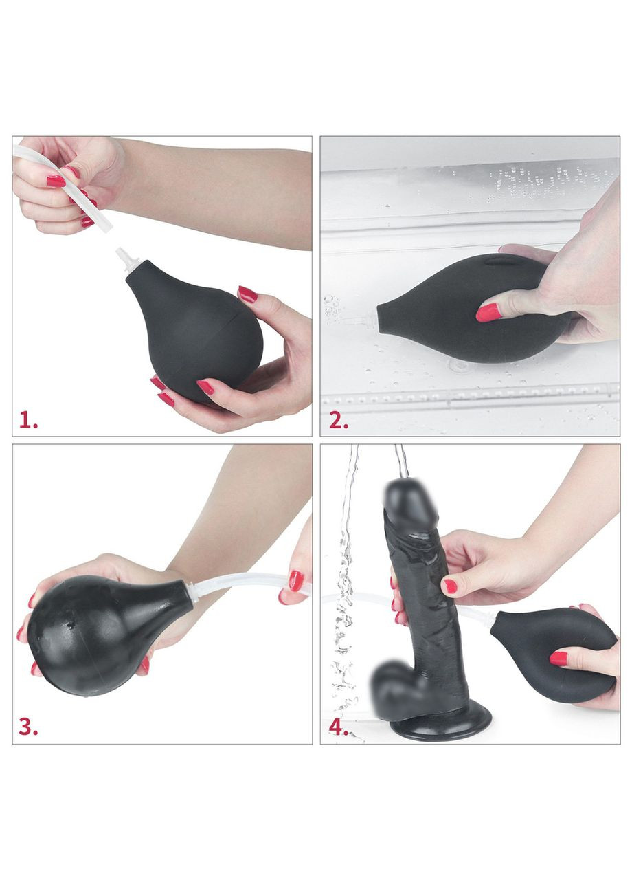 Фалоімітатор імітація сім'явипорскування 25 см Squirt Extreme Dildo - Чорного кольору Lovetoy (317747317)