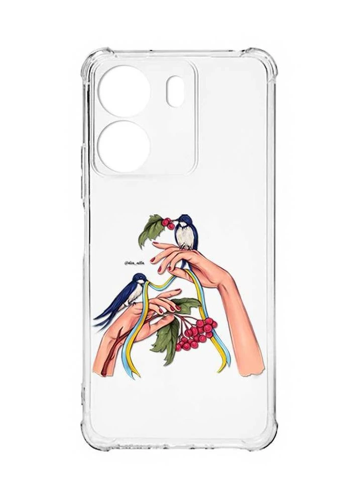 Чехол с утолщёнными углами на Xiaomi Redmi 13C:: Ласточки (принт 15) Creative (355387300)