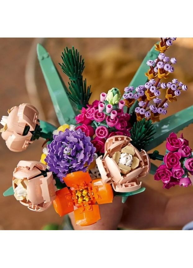 Конструктор 3D Букет цветов, 756 деталей, пластиковый, для развития, творчества и декора дома No Brand (364191365)