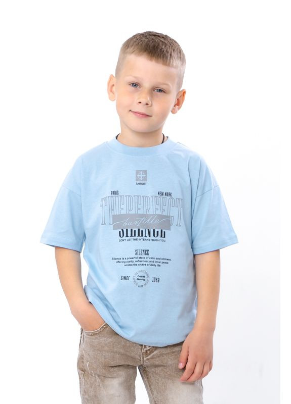 Світло-блакитна літня футболка для хлопчика (p-17194) Носи своє