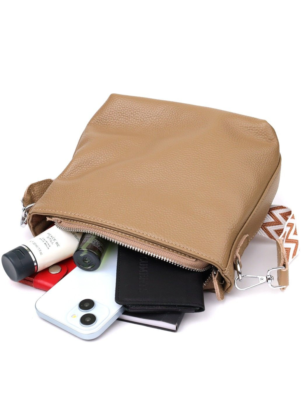 Жіноча шкіряна сумка на плече для повсякденного носіння 22912 Бежевий Vintage (357494947)