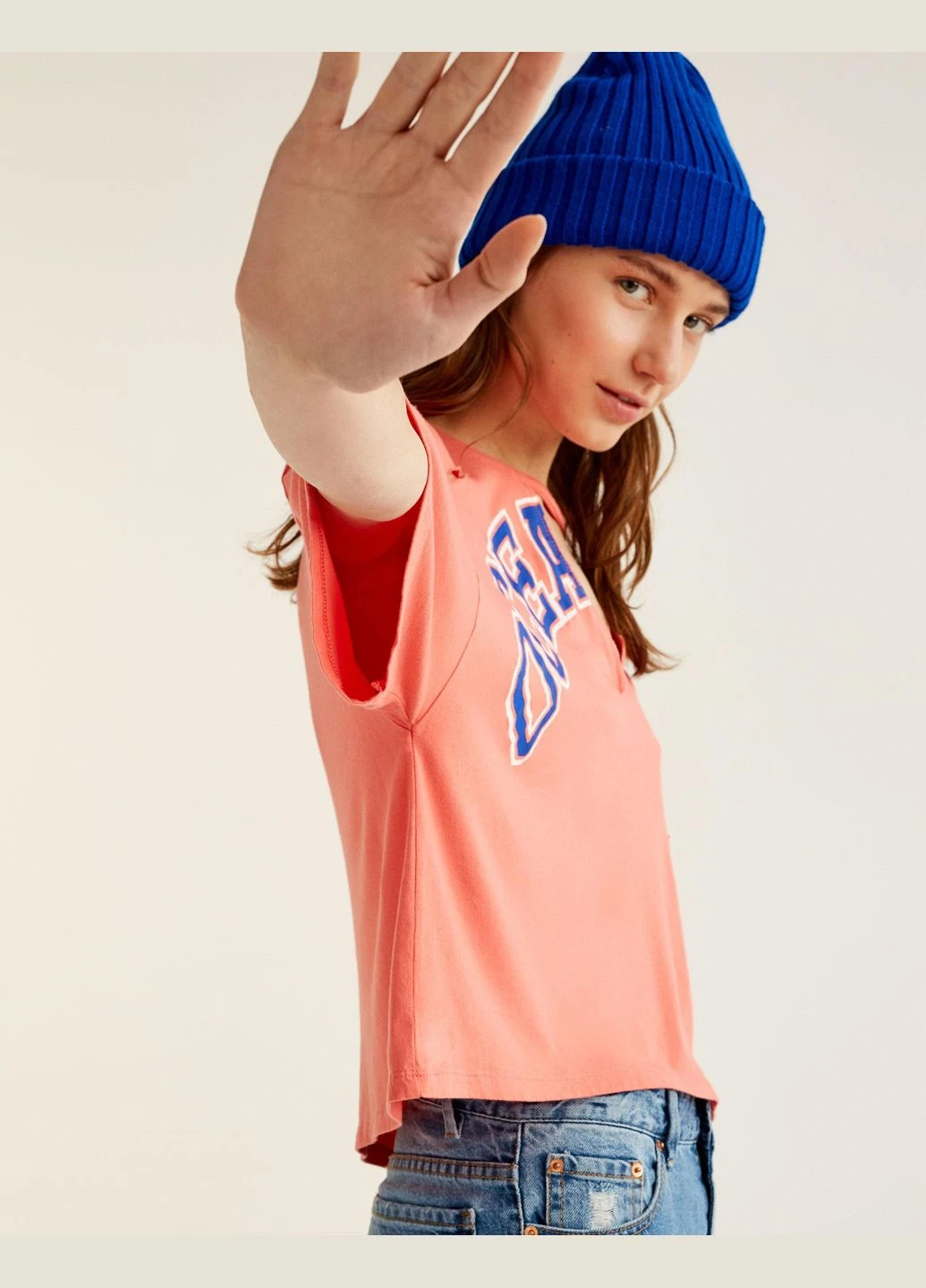 Рожева блуза літо,рожевий з принтом, Pull & Bear