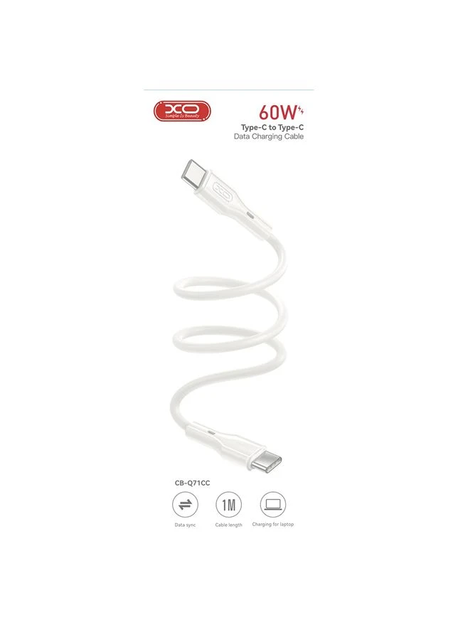 Кабель Type-C - Type-C Data Cable 60W 1 м (CB-Q71CC) XO (324445824)
