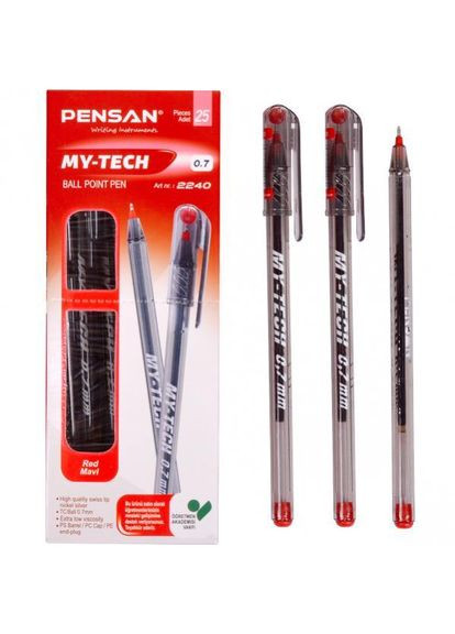 Ручка масляная My-TECH (оригинал), 0.7 мм Красный Pensan (342417173)