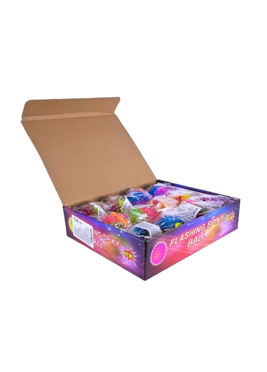 М'яч дитячий пострибунчик на мотузці зі світлом 7.5 см Flashing Spiky Ball PR2510 Ціна за бокс 12 штук No Brand (362435514)