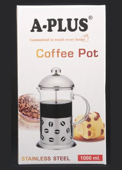Заварник френч пресс для чая кофе А - Плюс 1025 1000мл френч чайник заварник стеклянный с прессом A-Plus (302310382)