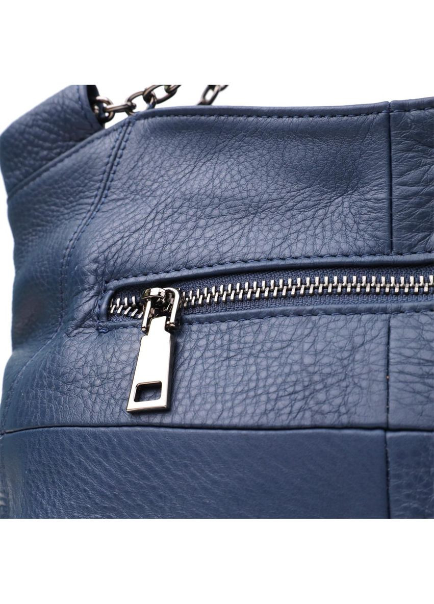 Сумка тоут через плечо женская из натуральной кожи средняя Синий 38280 Vintage (355245184)