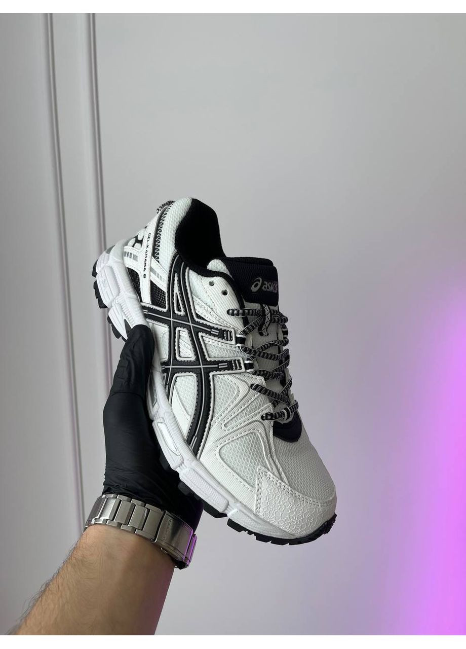Белые демисезонные кроссовки мужские и женские asics gel-kahana 8 white black | асикс гель-кахана 8 белые черные No Brand