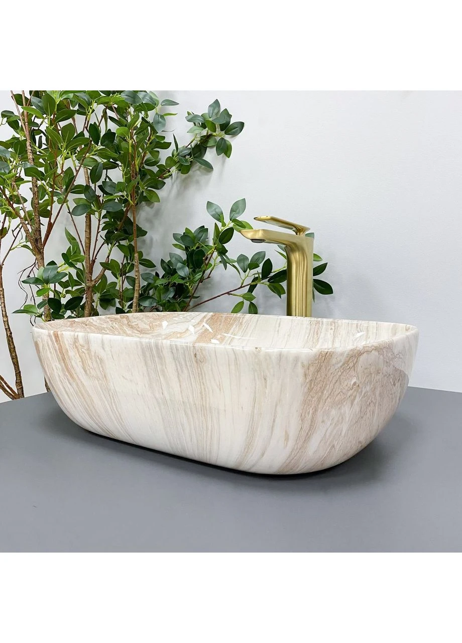 Умывальник (раковина) RAVENNA TRAVERTINE GLOSSY накладной VBI (383386878)