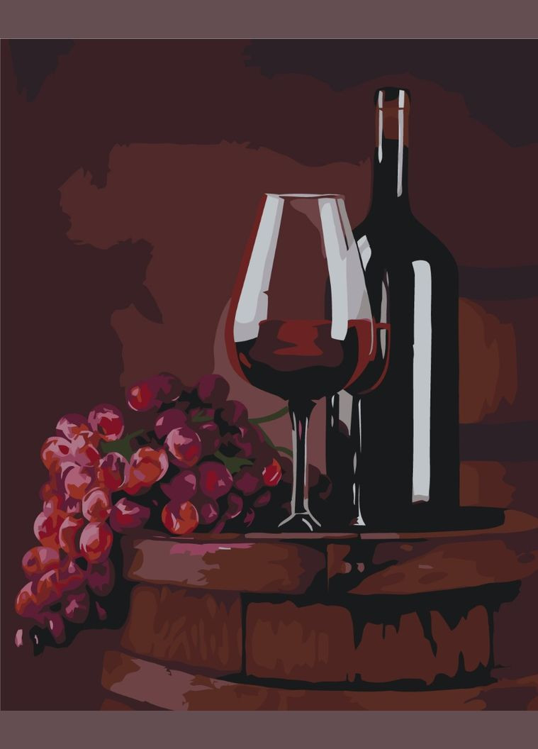 Картины натюрморт по номерам 40х50 Картина по цифрам на холсте Стакан красного Картины роспись по номерам BS53488 Brushme (308988882)