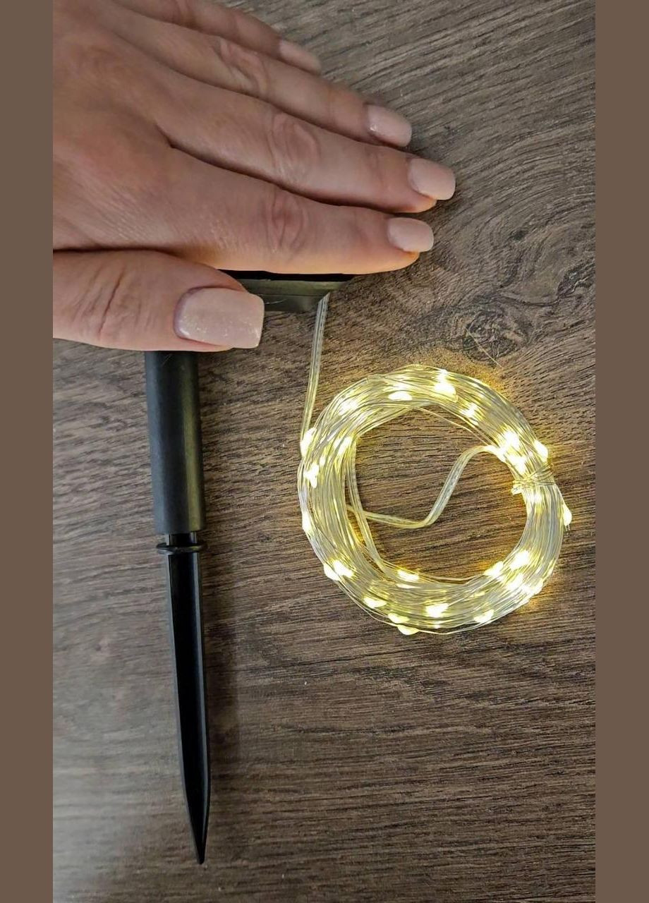 Гирлянда уличная на солнечной батарее теплый белый цвет 22м 200 LED ламп No Brand (369616846)